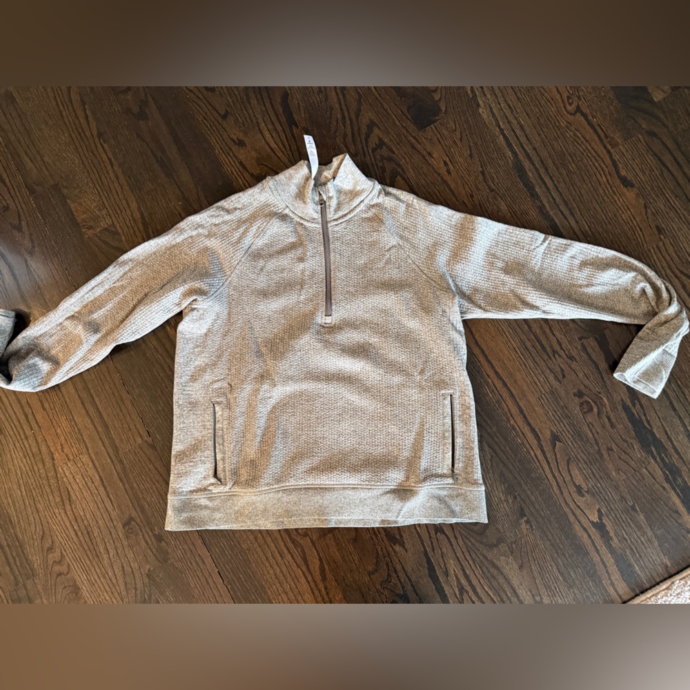 lululemon athletica Women’s Grey Waffle knit quarter zip pullover